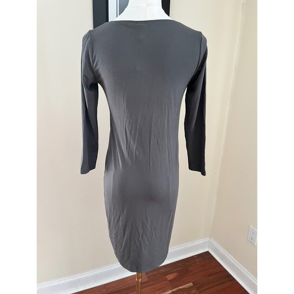 NWT Eileen Fisher Viscose Jersey V-Neck Dress Ash Grey XS NEW - Picture 7 of 7